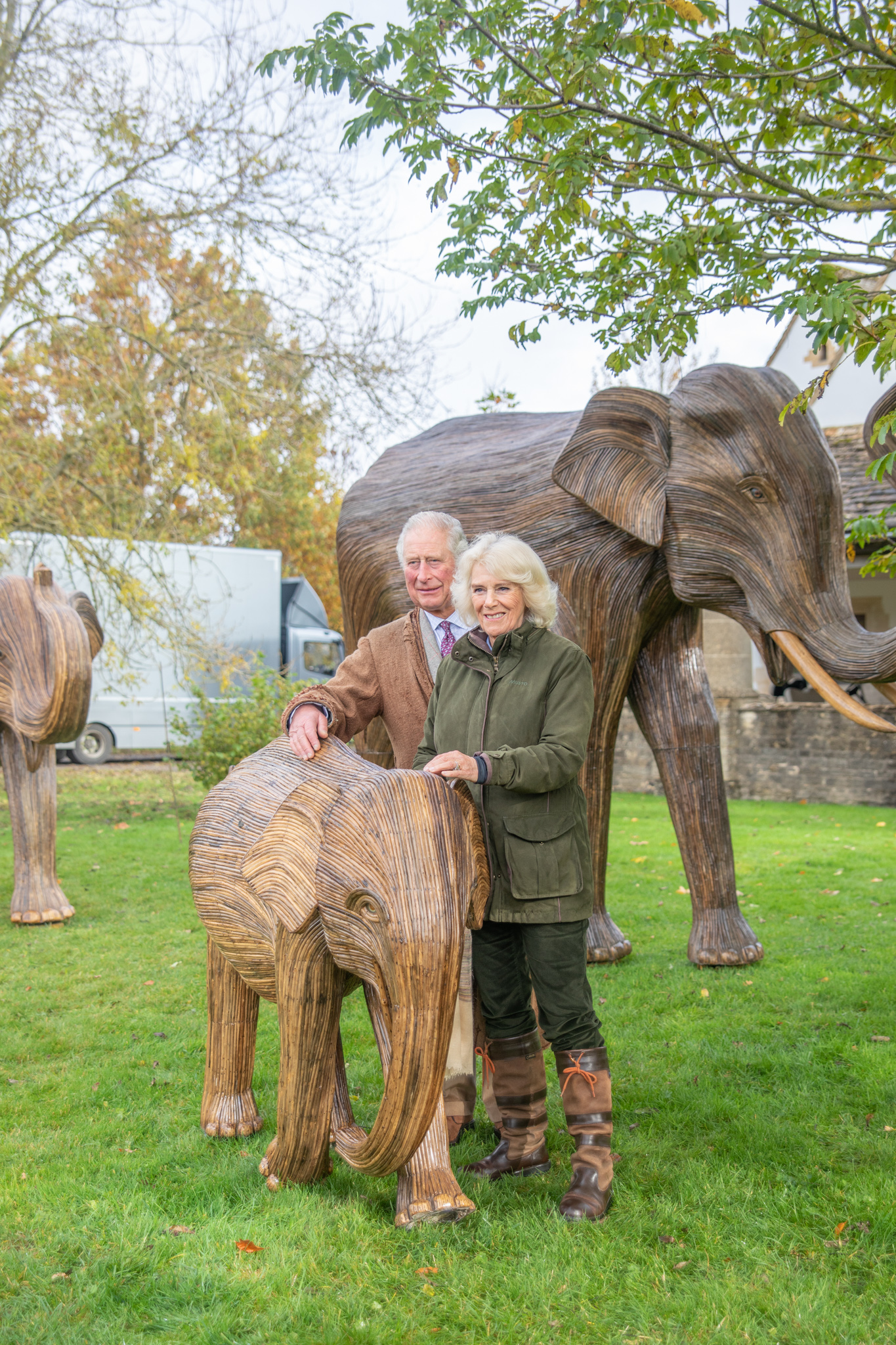 The Prince and The Duchess with Elephant Family