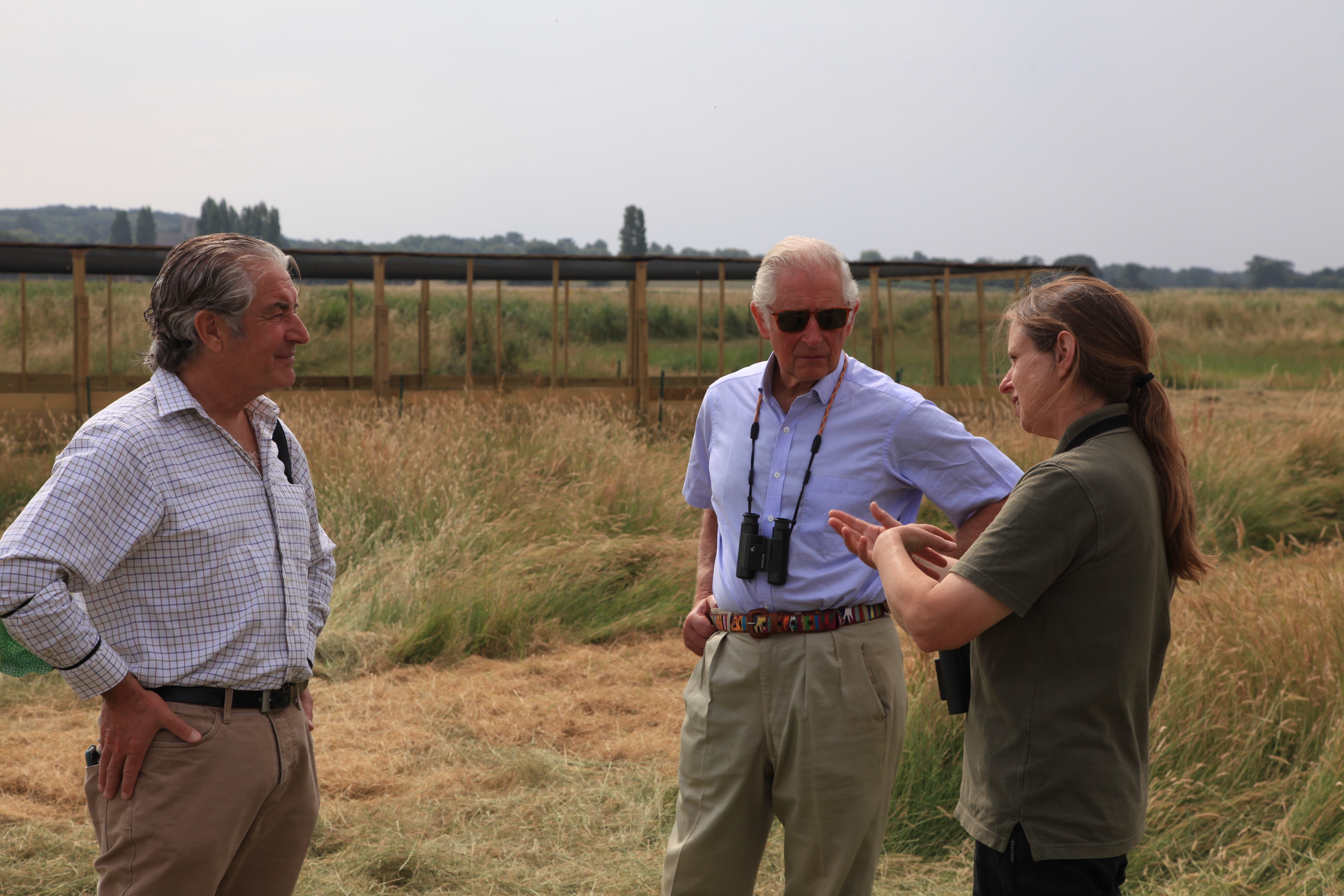 The Prince is joined by Natural England Chair, Tony Juniper, and Chrissy Kelley for the release of Eurasian Curlews onto the Sandringham Estate.