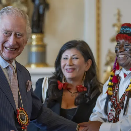 The King with guests at the reception