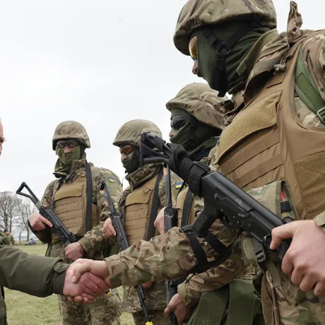 The King meets Ukrainian military recruits