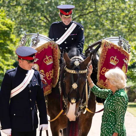 The Queen officially names the new Household Cavalry Drum Horse