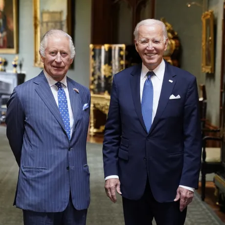 The King and President in the State Rooms at Windsor