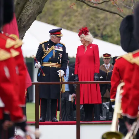 The King and Queen present new Colours
