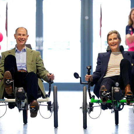The Duke and Duchess of Edinburgh at the National Cycling Centre
