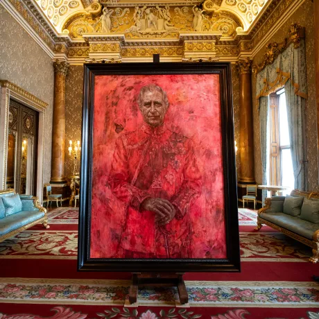 Jonathan Yeo portrait in the Blue Drawing Room