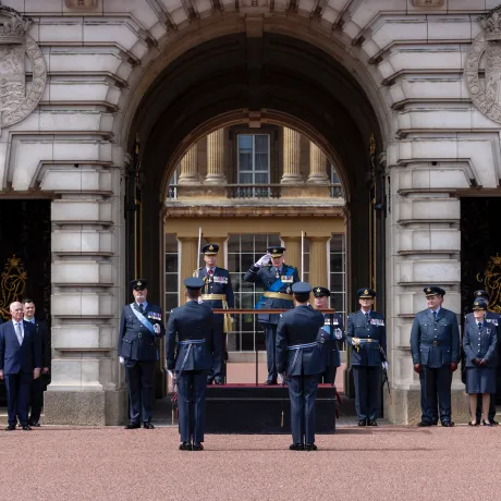 The Duke of Gloucester at a Parade at Buckingham Palace