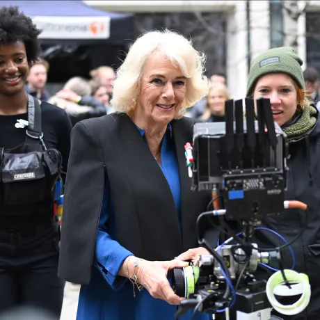 The Queen on the set of Trigger Point