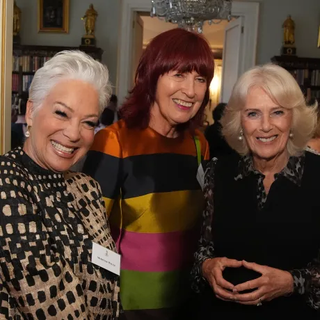 (L-R): Denise Welch, Janet Street-Porter and HM The Queen