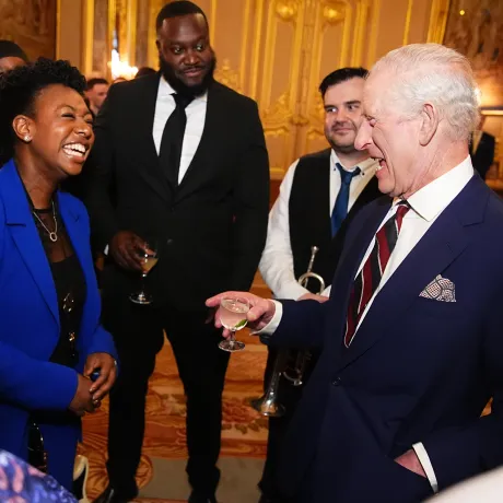 The King meeting YolanDa Brown during the community music reception