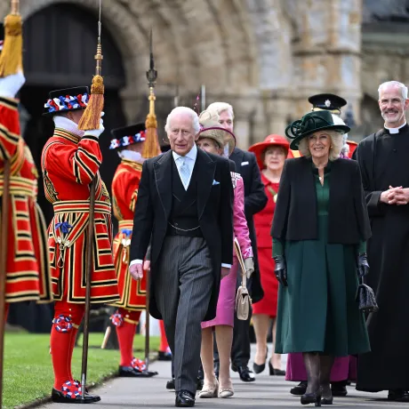 The King and Queen at the Maundy Service in Durham