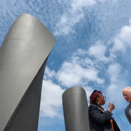 The King speaking to poet Dorothea Smartt