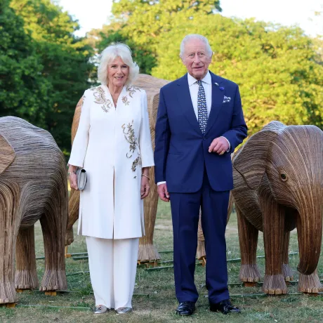The King and Queen at the Elephant Family event