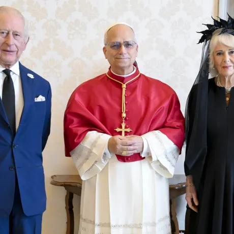 The King and Queen with Pope Leo