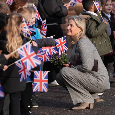 The Duchess of Edinburgh meets school children in Oxfordshire