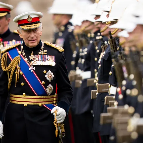 The King presents New Colours to the Royal Marines
