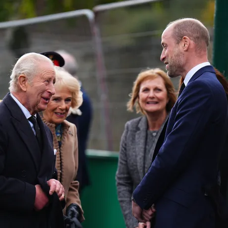 The King, The Queen and The Prince of Wales in Aberfan