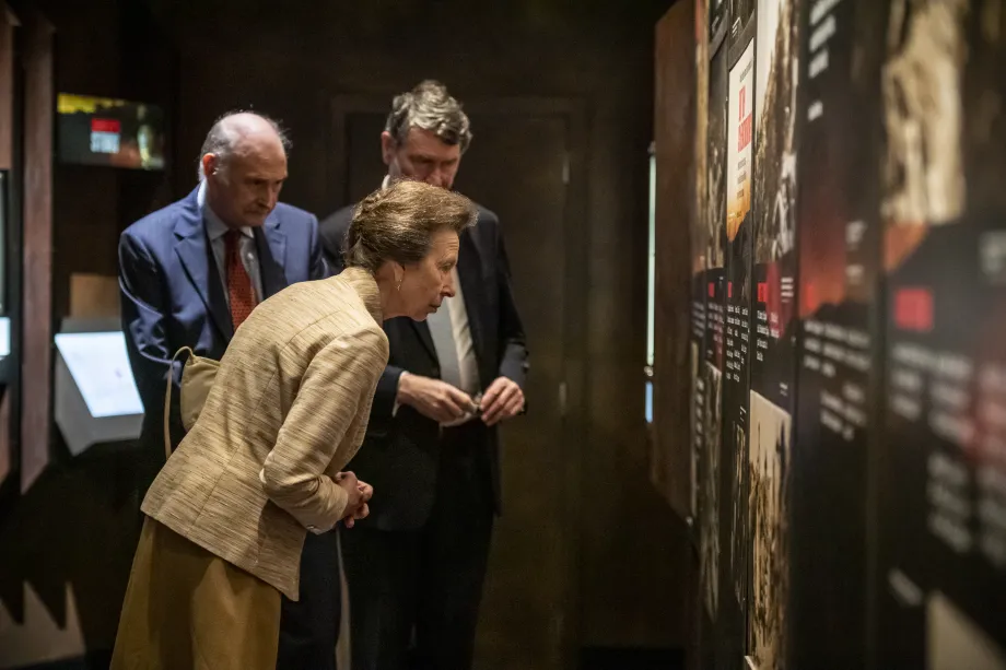 The Princess Royal views museum displays