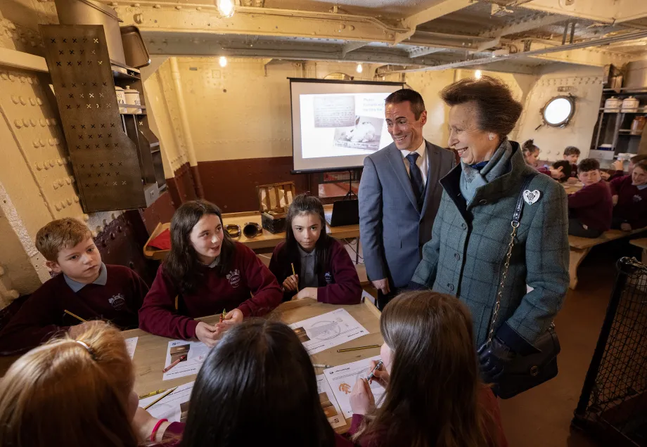 The Princess Royal at HMS Caroline  in Belfast