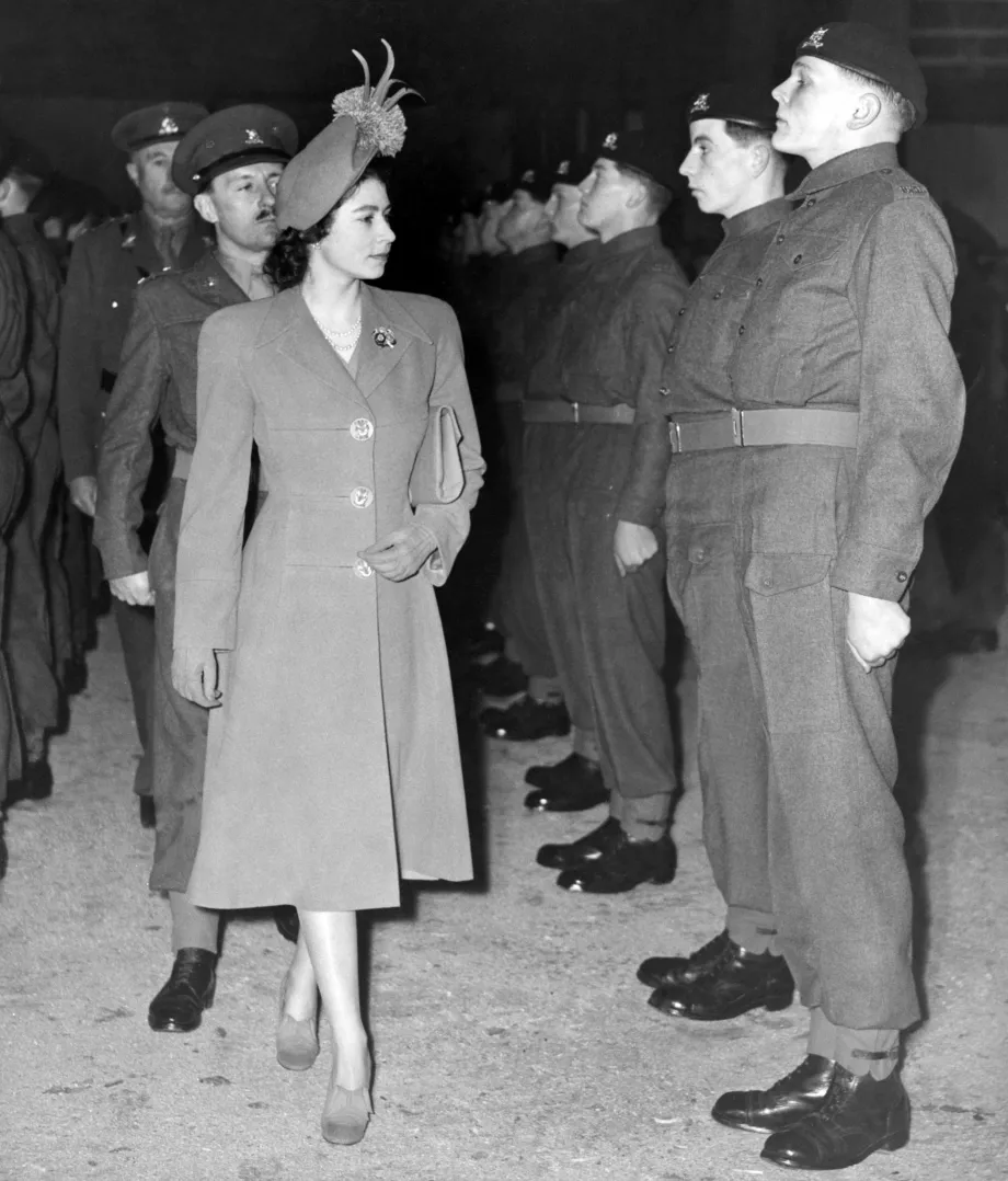 Queen Elizabeth II, when Princess Elizabeth, visits the Royal Lancers