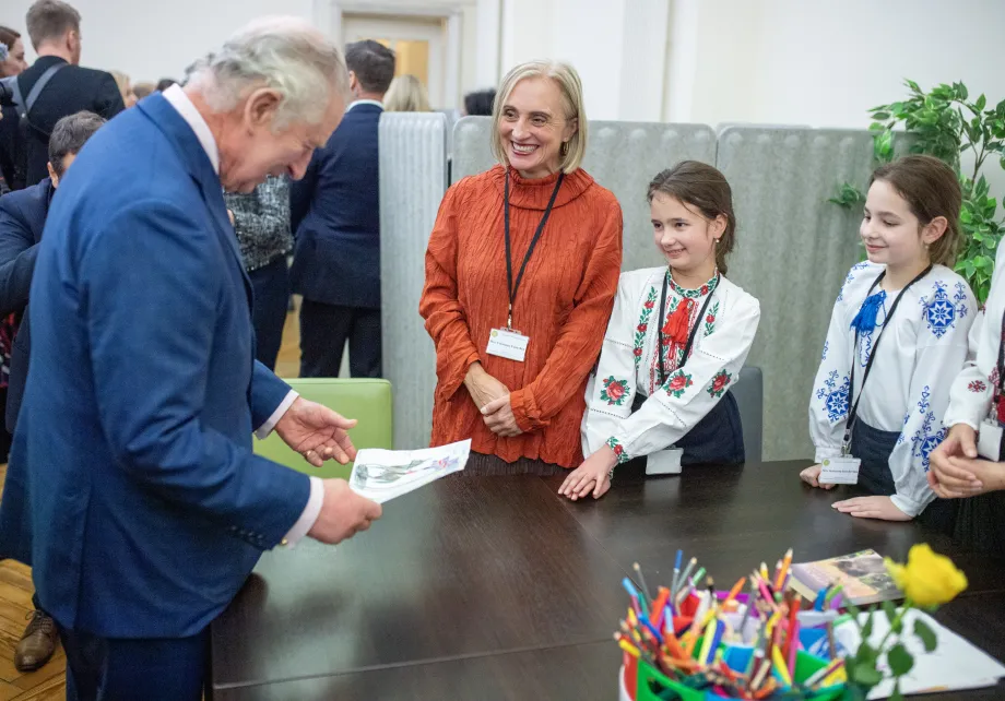 The King visits the Ukrainian Catholic Church in London in November 2022