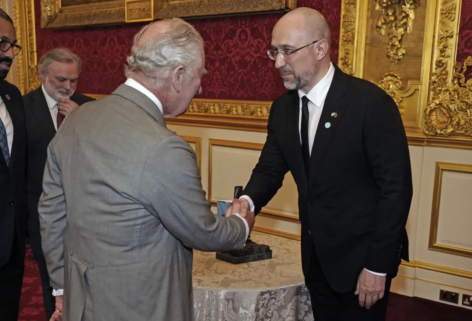 The King with the Prime Minister of Ukraine