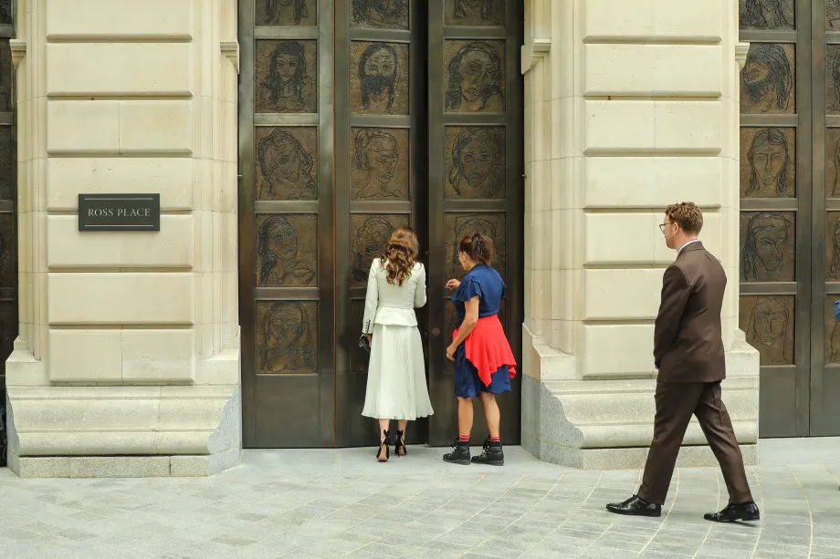The Princess of Wales and Tracy Emin outside the National Portrait Gallery