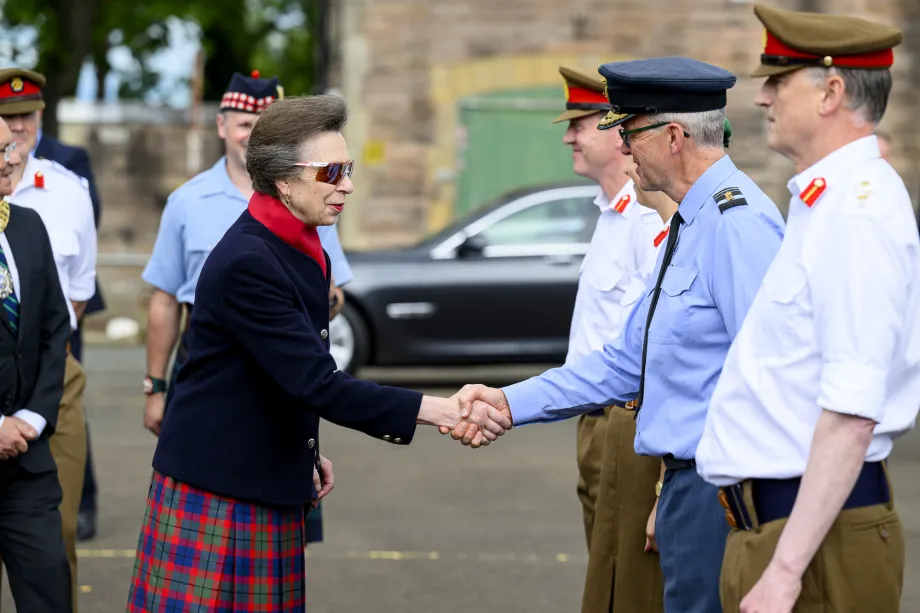 The Princess Royal attends a rehearsal for the Royal Edinburgh Military Tattoo