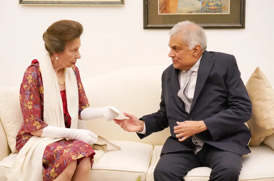 The Princess Royal delivered a message from The King to the President and First Lady of Sri Lanka this evening.