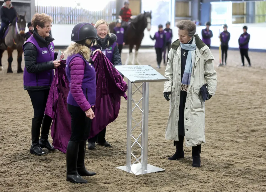 The Princess Royal at the opening Riding for the Disabled’s new facilities at Reaseheath Equestrian College