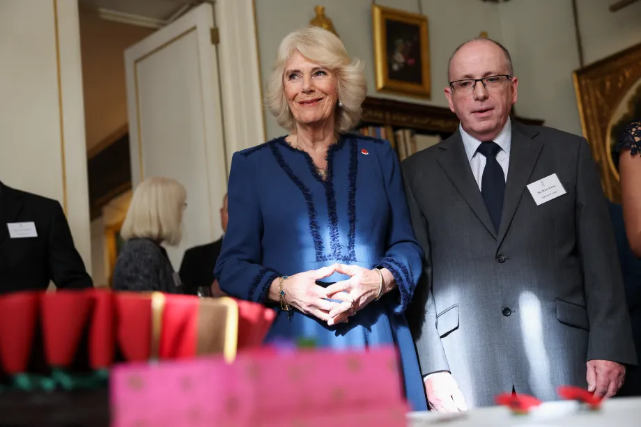 The Queen at a reception for the Poppy Factory