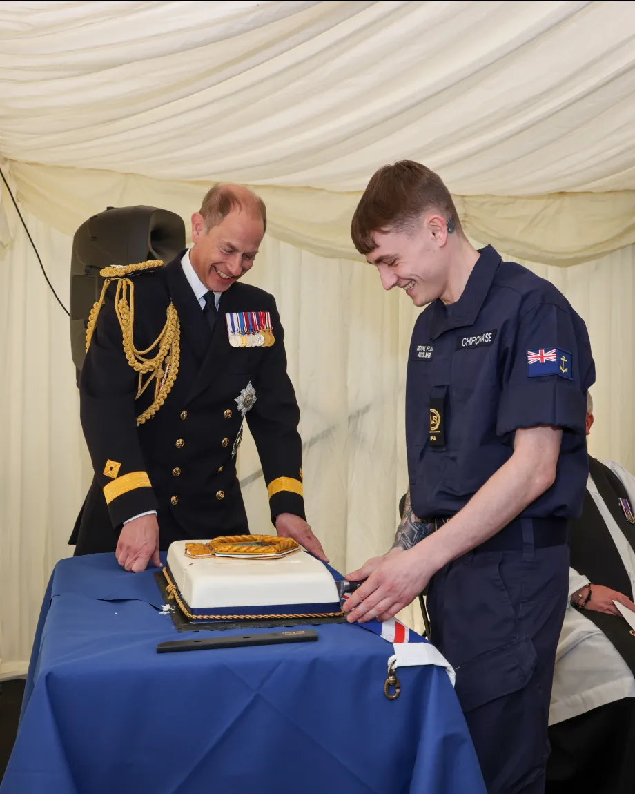 The Duke of Edinburgh on board Stirling Castle