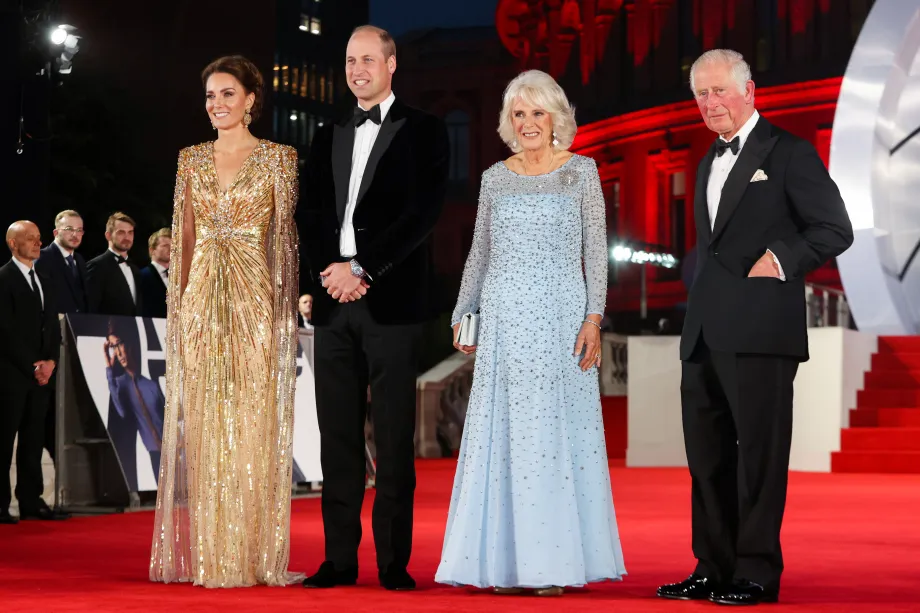 The King and Queen, and The Prince and Princess of Wales attend No Time To Die