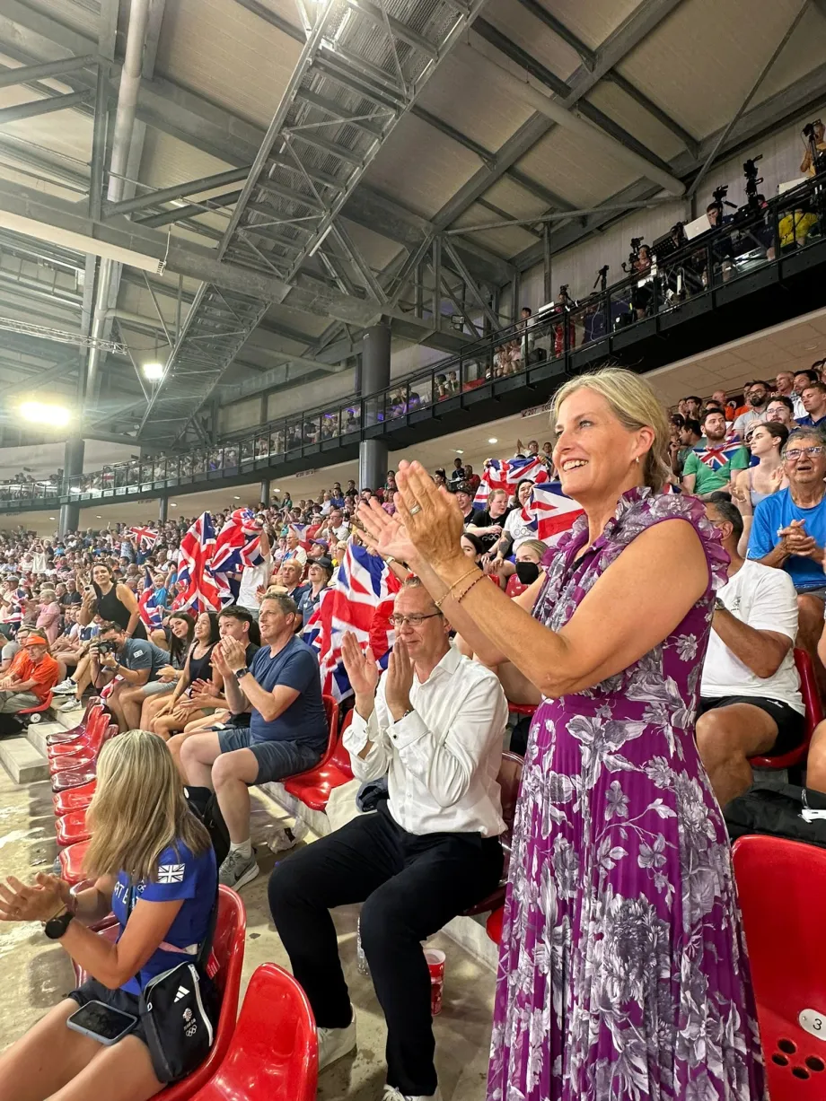 The Duchess of Edinburgh cheers on Team GB