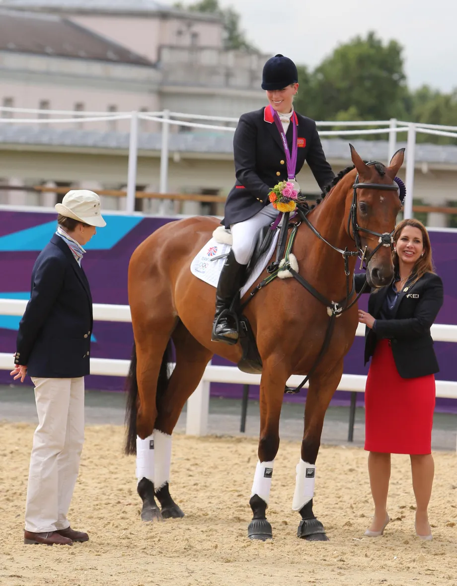 The Princess Royal with her daughter Zara at the London 2012 Olympic Games