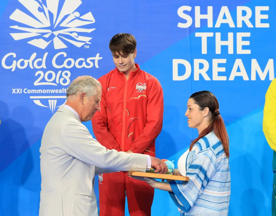 The King presents medals at the Commonwealth Games Gold Coast