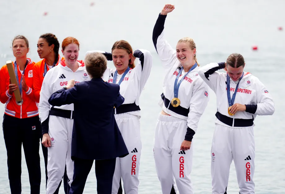 The Princess Royal presents gold medals to Team GB