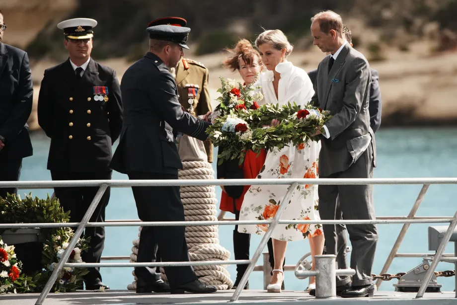 The Duke. and Duchess in Valetta Harbour