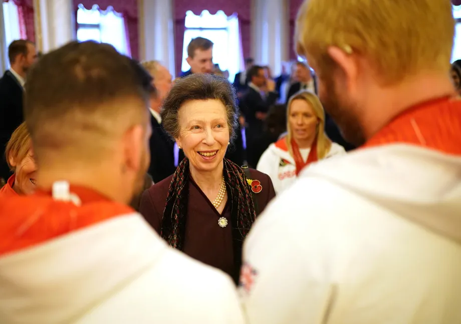 The Princess Royal at a reception for Olympians and Paralympians