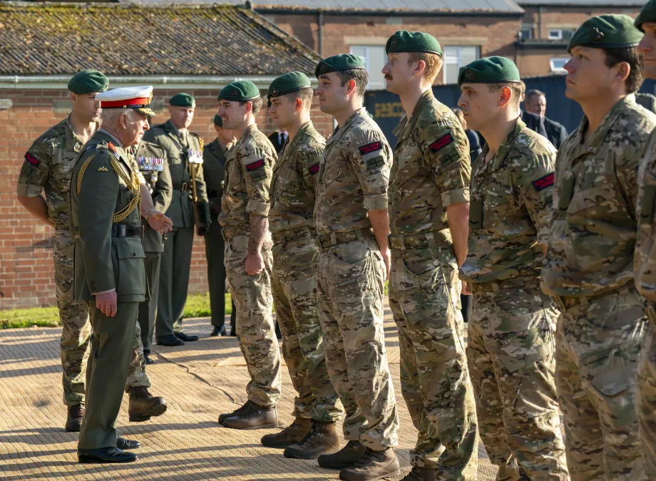 The King visits the Royal Marines
