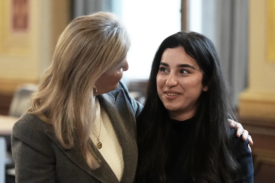 The Duchess of Edinburgh with Yazidi survivor
