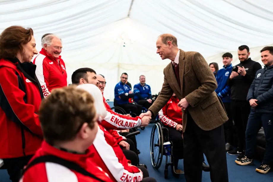 The Duke of Edinburgh meeting members of Team England
