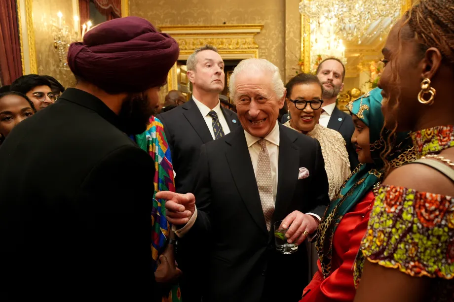 The King with other guests at a Commonwealth Reception