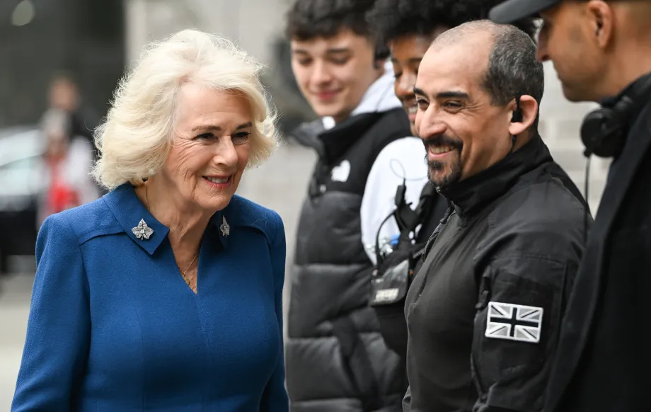 The Queen on the set of Trigger Point