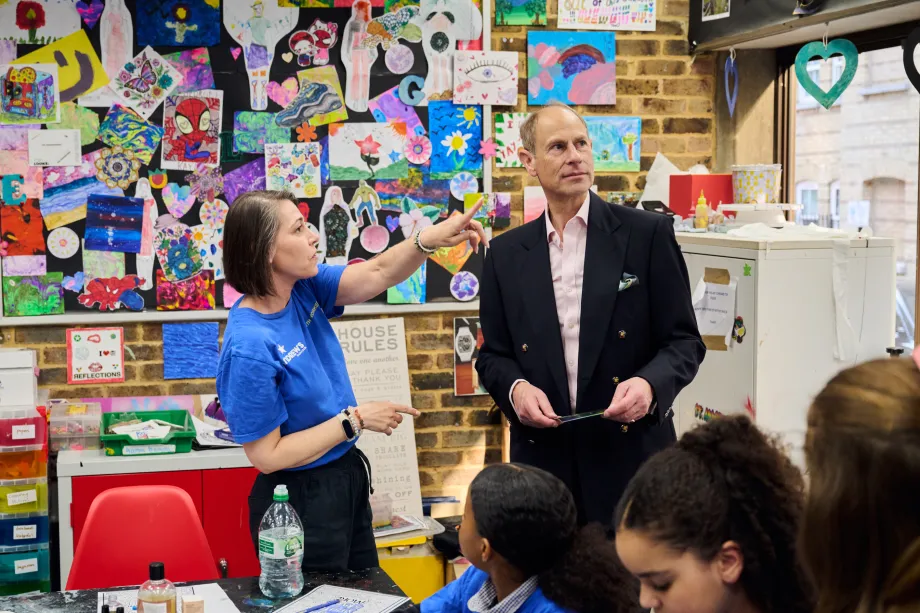 Duke of Edinburgh visits Youth Club art room