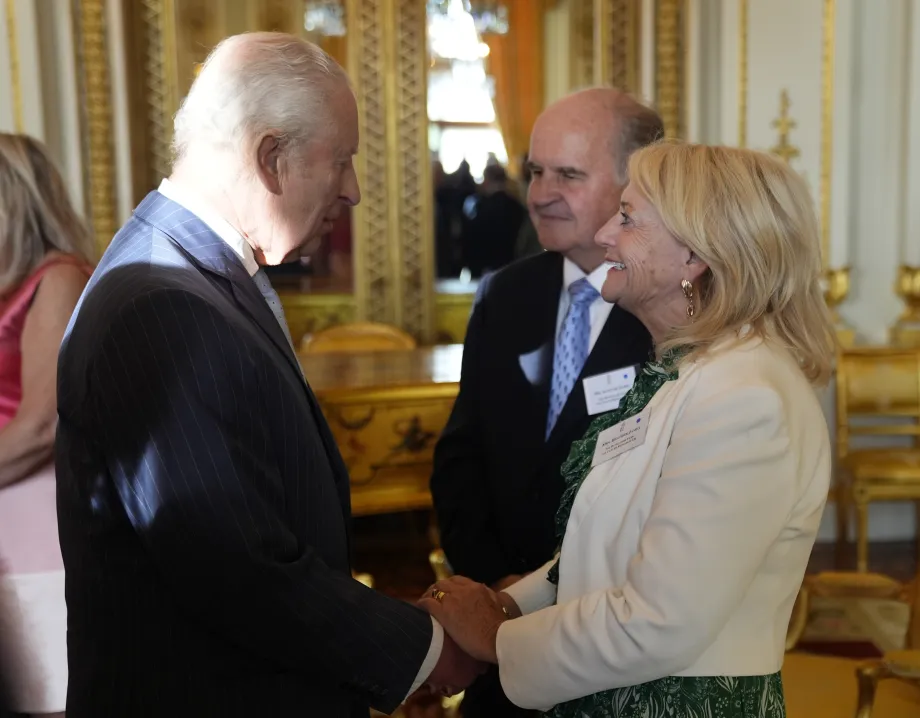 The King with the parents of the late Deborah James