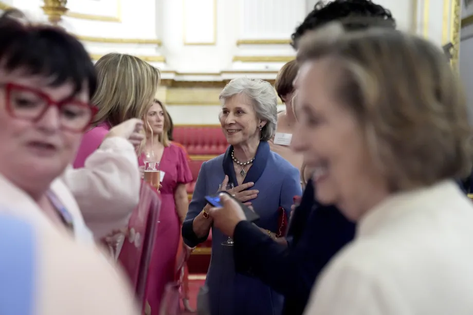 The Duchess of Gloucester with members of the Change + Check Choir