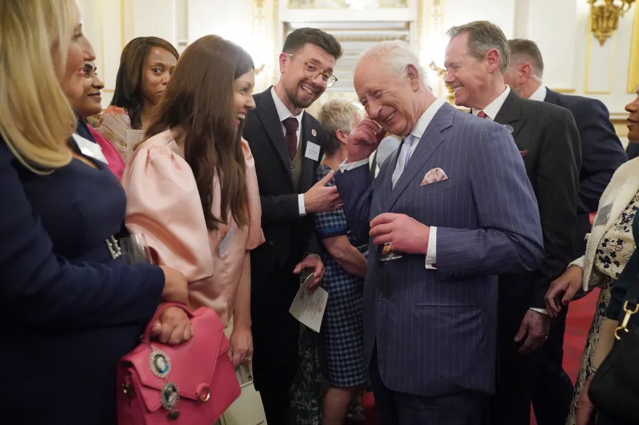 The King at a reception for cancer initiatives
