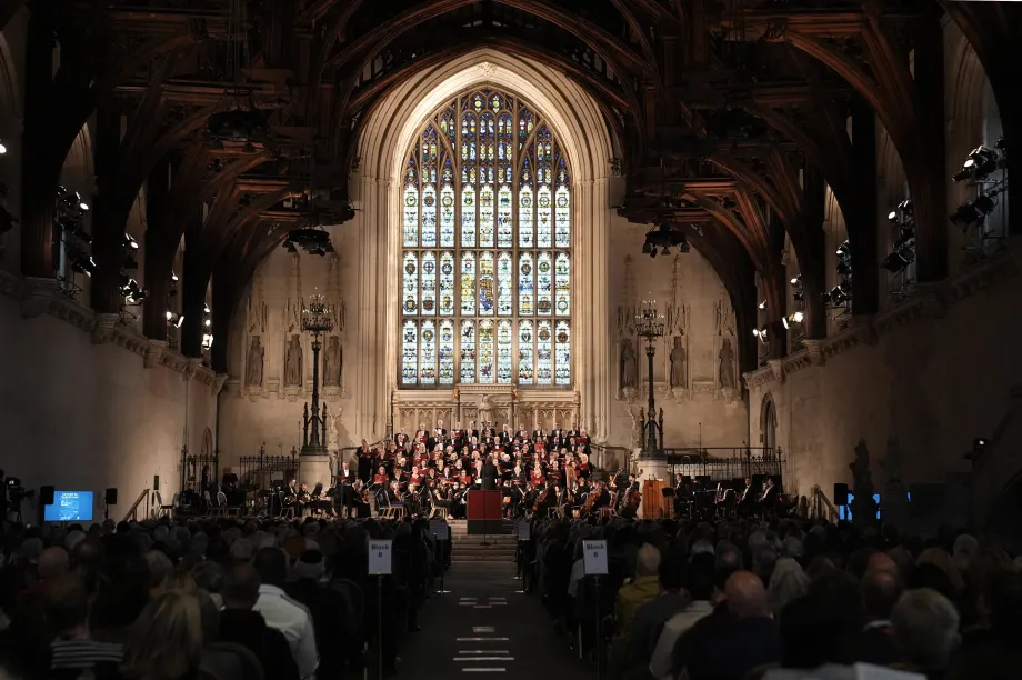 Westminster Hall at a VE Day Concert at Westminster Hall