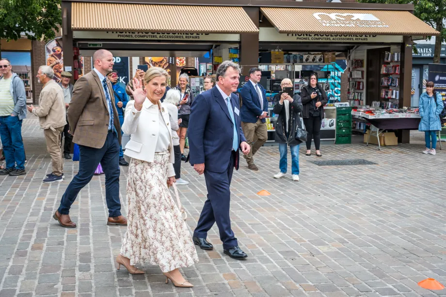 The Duchess of Edinburgh arrives at Northampton Market Square