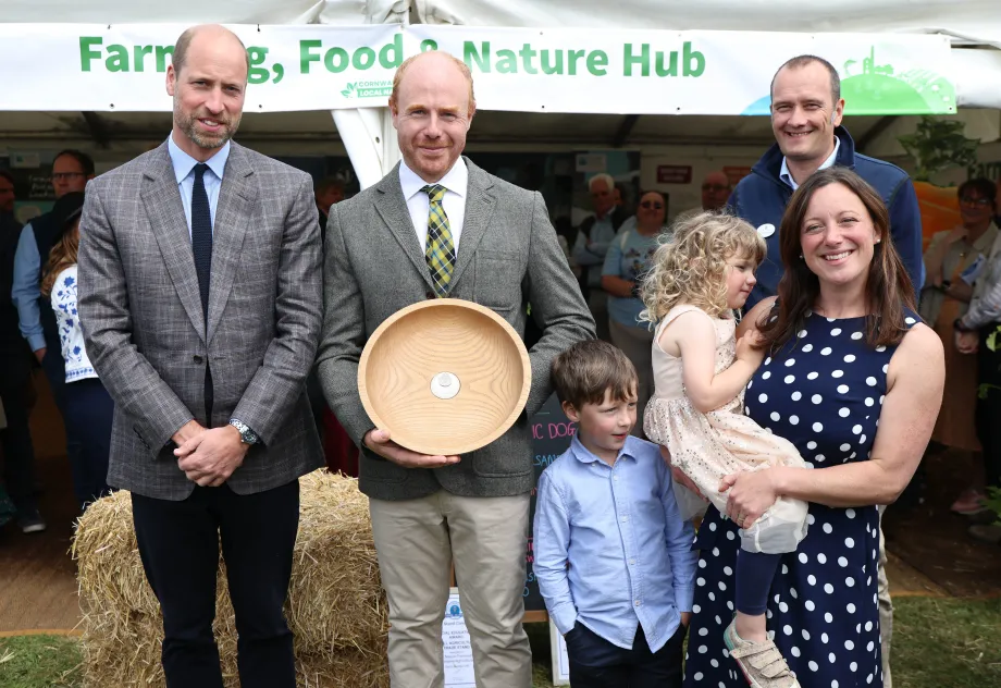 Prince of Wales presents the Duke of Cornwall's award at the Royal Cornwall Show